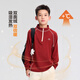 Zuoxi boys red velvet bottoming shirt 2025 new children's long-sleeved T-shirt autumn and winter tops trendy dark gray 160