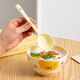 Cute gourd ceramic household cream rice bowl girl heart net salad cartoon hand-painted high-value heart bowl large capacity honey bear one bowl one spoon (2 colors random)