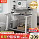 Zhaishida Computer Desk Desktop Mobile Desk Bedroom Simple Table with Storage Office Study Writing Small Table DNZ-24 (Gray White) Upgraded Thickened Model 90*55cm + Universal Wheel