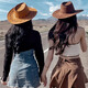 Tanbeiman Western Cowboy Hat Men's and Women's Summer Outdoor Northwest Retro Sun Hat Horseback Riding Desert Grassland Mongolian Hat Knight Hat Light Brown (Hat Circumference 58cm) [With Windproof Rope/Lightweight and Breathable/Large brim Sun Shade]