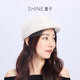 Xuanzi jewelry, elegant mesh beret, autumn and winter atmosphere hat, newsboy hat for women, black M (56-58cm)