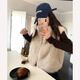 Harudi high collar furry vest for women in autumn and winter, Korean style vest, layered, warm, vest, eco-friendly fur jacket, milk tea color (imitation fur), one size fits all (115Jin Jin is equal to within 0.5kg)