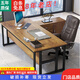 Desk boss table and chair combination single office furniture executive desk supervisor manager desk computer desk customization black frame + golden oak color (store manager) 160*80 table + side cabinet with drawer