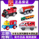 Electric small train wooden track magnetic locomotive children's toys infant high-speed rail model electric Bluetooth train E3726 mobile phone remote control USB charging