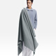 ERDOS men's cashmere milled jacquard blanket 26 years early spring new home striped warm shawl cement gray 180cmX160cm