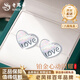 Lao Fengxiang Love Love Earrings for Women PT950 Platinum New Heart-beating Earrings Mid-Autumn Festival Birthday Gift for Girlfriend and Wife Platinum Love Earrings About 1.1g