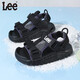 Lee children's shoes summer children's sandals for girls anti-slip soft bottom Velcro breathable beach shoes for boys black 27 recommended foot length 166mm