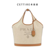 PRADA Logo Detail Large Handbag Beige One Size