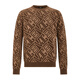 VJC/VJC 2025 autumn and winter new men's fashion jacquard long-sleeved sweater B24DC2200 coffee flower M