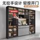 The middle shopkeeper living room wine cabinet display cabinet against the wall 2025 solid wood light luxury tea wine cabinet storage cabinet with glass door 60A+120A+60A/white door free delivery