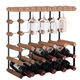 Cat Wine Rack Solid Wood Wine Glass Rack Ornament Wine Red Wine Upside Down Light Luxury Household Red Wine Rack Storage Rack Goblet Rack 5X4 Grid 300mm Depth (Sapele Wood)