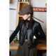 
Mancaoko vest women's fashionable PU leather vest spring and autumn short British retro vest round neck versatile simple and fashionable jacket, brown color_coffee 9893# round neck leather vest L__111-125Jin[Jin equals 0.5 kg]