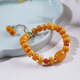 Longyin beeswax bracelet amber bracelet for women and men single circle with turquoise jade southern red birthday gift MZ about 10mm
