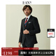 Hany (HANY) high-end craftsmanship pure wool suit suit for men's wedding, groom's wedding, black high-end business suit for men, Onius black, flat lapel 7.8CM, fitted version 46 For trousers, please contact customer service to select the size