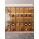 Yusenyi wall-mounted custom glass wine cabinet wine cabinet brushed gold display cabinet brushed gold + tea glass 2400x2000 including wine glass holder
