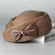 Kuosheng Australian woolen fashion hat women's autumn and winter felt hat mesh evening hat bow beret black adult one size (adjustable 56-58cm)