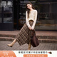 Xiangying Maillard Coffee Color Plaid Skirt Women's 2025 Autumn New Style Unique and Unique Irregular High Waist Skirt Coffee Color M 160/64A/95-110Jin Jin is equal to 0.5 kg