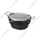 Huayin Teflon coated anti-splash deep fryer oval deep iron fryer tempura fried skewers special small pot three-piece set 1cm 2 points 7cm