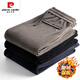 Pierre Cardin Autumn and Winter Velvet Corduroy Men's Pants Elastic Waist Straight Leg Loose Sports Pants Dark Gray Velvet Corduroy Thickened XL 130-150Jin Jin equals 0.5 kg