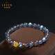 La Yun Feiyin Gray Moonstone Bracelet DIY Women's Style with Rose Bracelet Birthday Gift for Girlfriend and Best Friend Jewelry Three Circles 5.5mm (with Certificate)
