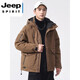 JEEP SPIRIT белый утиный пуховик, мужская зимняя свободная рабочая одежда для улицы, ветрозащитная и морозостойкая куртка с несколькими карманами и капюшоном, высококачественная модель SXS-Y2F66 кофейного цвета M
