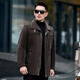CJZ leather coat men's fur all-in-one casual winter thickened sheepskin warm mid-length coat men's leather jacket fur gray XL