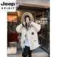 JEEP SPIRIT Jeep Parker Down Jacket Men's and Women's Winter Mid-Length Outdoor Extreme Cold Workwear Thickened Jacket Gray S