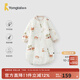 Tongtai baby sleeping bag autumn and winter pure cotton quilted baby one-piece pajamas constant temperature antibacterial anti-jumping anti-kicking quilt brown 73cm
