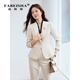 Fabesa small temperament commuter suit for women spring and autumn new formal fashion suit jacket for women black suit + trousers M