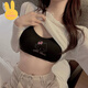 Clolv kiss丨 CK girl student cartoon beautiful back tube top underwear camisole junior high school student without steel ring black + white + gray S recommended 70-90Jin Jin equals 0.5 kg