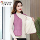 Woodpecker 2025 New Autumn and Winter Down Cotton Vest Women's Plush Warm Vest Short Middle-aged and Elderly Vest Slim Liner Black XL Recommended 95-105Jin Jin equals 0.5 kg