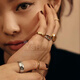 MuurceeR Jennie same style ring Jin Zhini ring tail ring index finger female niche design light luxury exquisite fashion goddess glossy narrow version_5# (gold color) No Specifications