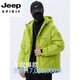 JEEP SPIRIT American Workwear Down Jacket Men's Winter 2025 New Thick Warm Jacket Men's White Duck Down Jacket Black M