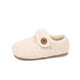 Girls' furry shoes 2025 new winter children's girls plus velvet warm Birkenstock shoes for girls soft-soled non-slip cotton shoes off-white, size 22, inner length about 14CM