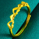 Liu Dawen gold ring 9999 solid gold for men and women, heart-shaped heart-to-heart vegetarian ring index finger ring, real gold jewelry for young people, weighing about 1.93-2.2g (labor cost 30)