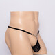Specially designed for sexy underwear, sexy men's thong, low-waisted hollow lace pouch sexy underwear, black, one size fits all