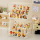 Yusenyi six-sided high-transparency blind suction magnetic display display stand, hand-made three-step acrylic box cabinet, transparent ladder blind box storage, extra-large size (the shelves can be removed at will), six-sided high-transparent (free traceless glue dispensing) three-step ladder