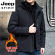 JEEP SPIRIT men's autumn and winter cold-proof and warm large-size outer top with velvet and thickened casual removable hood business jacket ivory white 2207-A cotton coat with velvet M 85-100Jin Jin is equal to 0.5 kg