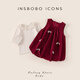 INSBOBO Girls Suit 2025 Winter New Little Princess Fashionable Winter Suit One Year Old Baby Girl Dress Trendy Red 80