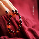 Layun Feiyin collectible blood amber bracelet for women with original ore turquoise patterned beads and southern red separated beads single circle 10mm
