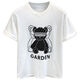 Quan Fan loose short-sleeved T-shirt for men's light luxury high-end hot diamond bear trendy brand short-sleeved T-shirt for men's summer loose couple half Z679 bear black 3XL