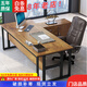 Desk boss table and chair combination single office furniture executive desk supervisor manager desk computer desk customization black frame + golden oak color (store manager) 160*80 table + side cabinet with drawer