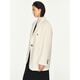 MARIUS Envelope Coat Alpaca Fashionable and Casual One-Hand-Length Asymmetric Hunting Collar Suit Coat White M