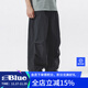 Lanqi BLUE three-proof anti-bacterial functional wind paratrooper pants autumn and winter plus velvet warm overalls men's black L