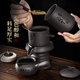 Tao Fuqi Purple Clay Automatic Tea Set Home High-end Gift Lazy Stone Mill Tea Maker Teacup Teapot Complete Set Engraved Customized Black-Houde Loading Purple Clay Automatic Tea Maker + Male Cup
