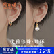Zhou Baifu Pure Silver Shijia Pearl Earrings for Women 2025 New Women's Earrings and Earrings Practical Birthday Gift for Girlfriend