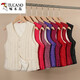 Woodpecker 2025 New Autumn and Winter Down Cotton Vest Women's Plush Warm Vest Short Middle-aged and Elderly Vest Slim Liner Black XL Recommended 95-105Jin Jin equals 0.5 kg
