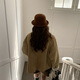 Zhenxi curled edge winter hat women's wool fisherman hat autumn and winter new high-end warm and face-showing small top hat dome hat brown caramel (including wool)