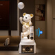 Jizhao 2026 new karaoke multi-function clock violent bear living room ornaments next to the TV cabinet high-end atmosphere and high-end beige + karaoke audio multi-function clock + Xiaoai audio + starry sky light