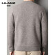 Lilan men's thickened woolen sweater round neck yak sweater sweater for middle-aged and elderly dad solid color winter knitted sweater Persian red thickened 4XL (190)